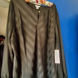 Liz Claiborne 2x Black Women's Blouse